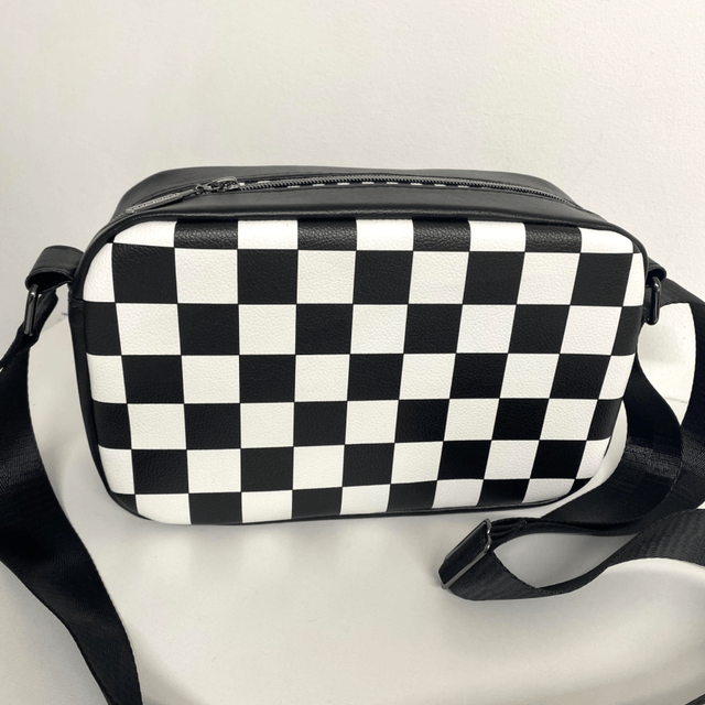 Checkered Pumpkin Face Crossbody Bag 
