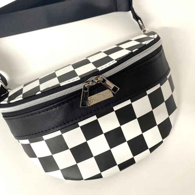 Black and White checkered Crossbody Sling/Bumbag