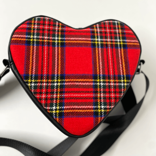Tartan Heart shaped crossbody Bag 
