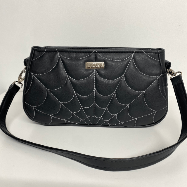 Quilted Spider Web Shoulder Bag