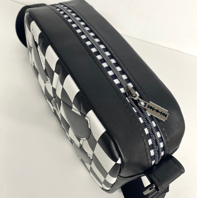 Checkered Pumpkin Face Crossbody Bag 