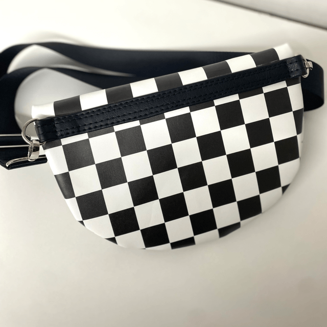 Black and White checkered Crossbody Sling/Bumbag
