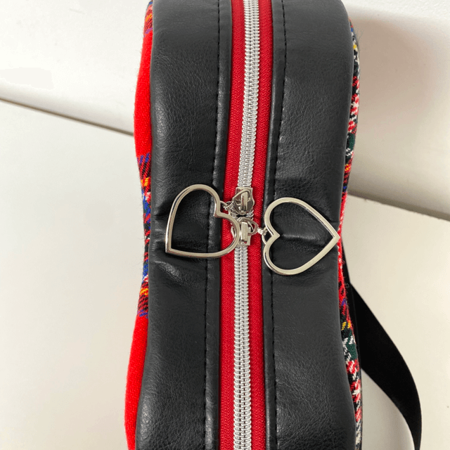 Tartan Heart shaped crossbody Bag 