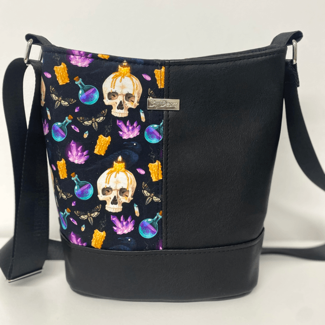 Skulls and Potions Bucket Style Crossbody Bag