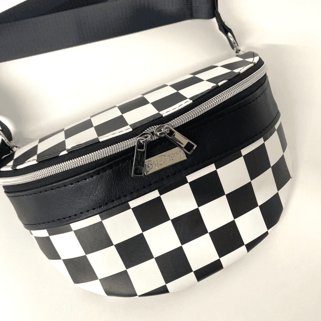 Black and White checkered Crossbody Sling/Bumbag