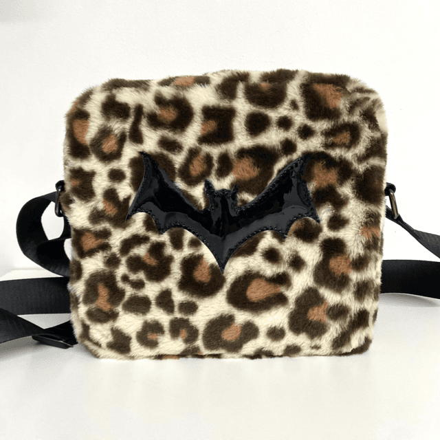 Leopard Print faux Fur Crossbody Bag
