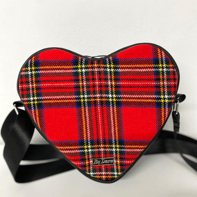 Tartan Heart shaped crossbody Bag 
