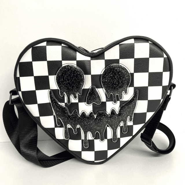 Heart shaped checkered crossbody Bag  